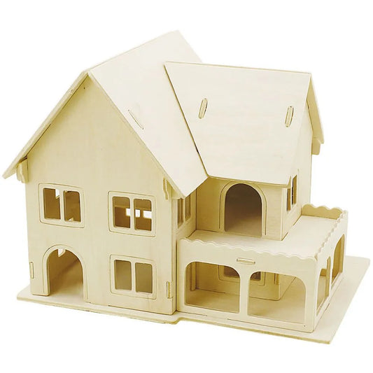 3D Wooden House Construction Kit - Home With a Veranda