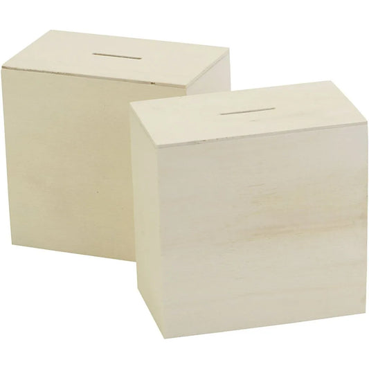 10 Pieces Rectangle Wooden Money Box